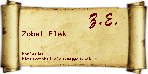Zobel Elek névjegykártya