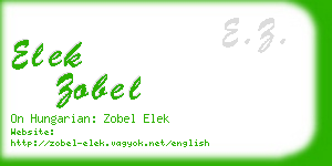 elek zobel business card
